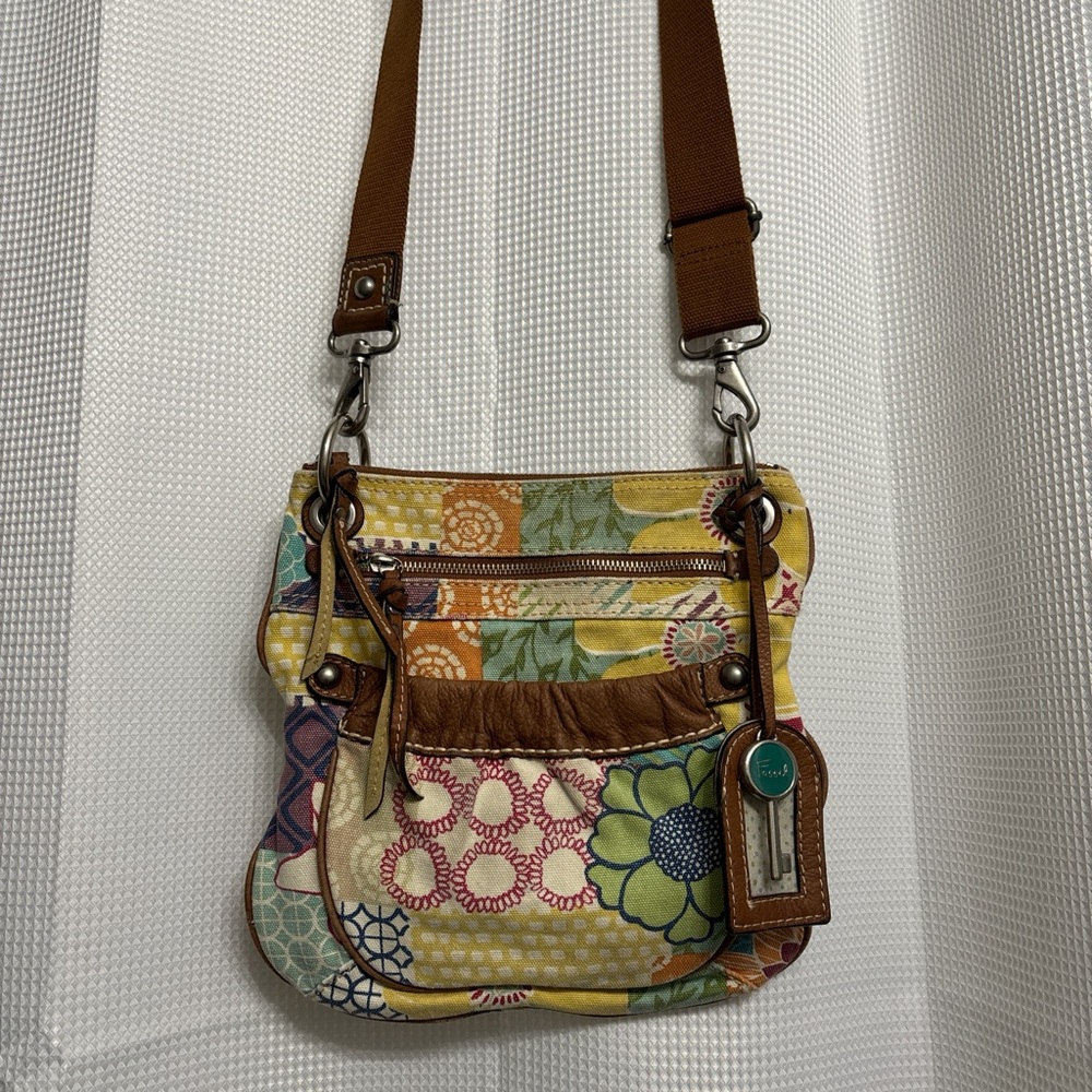 Fossil Multicolor Floral Crossbody Bag